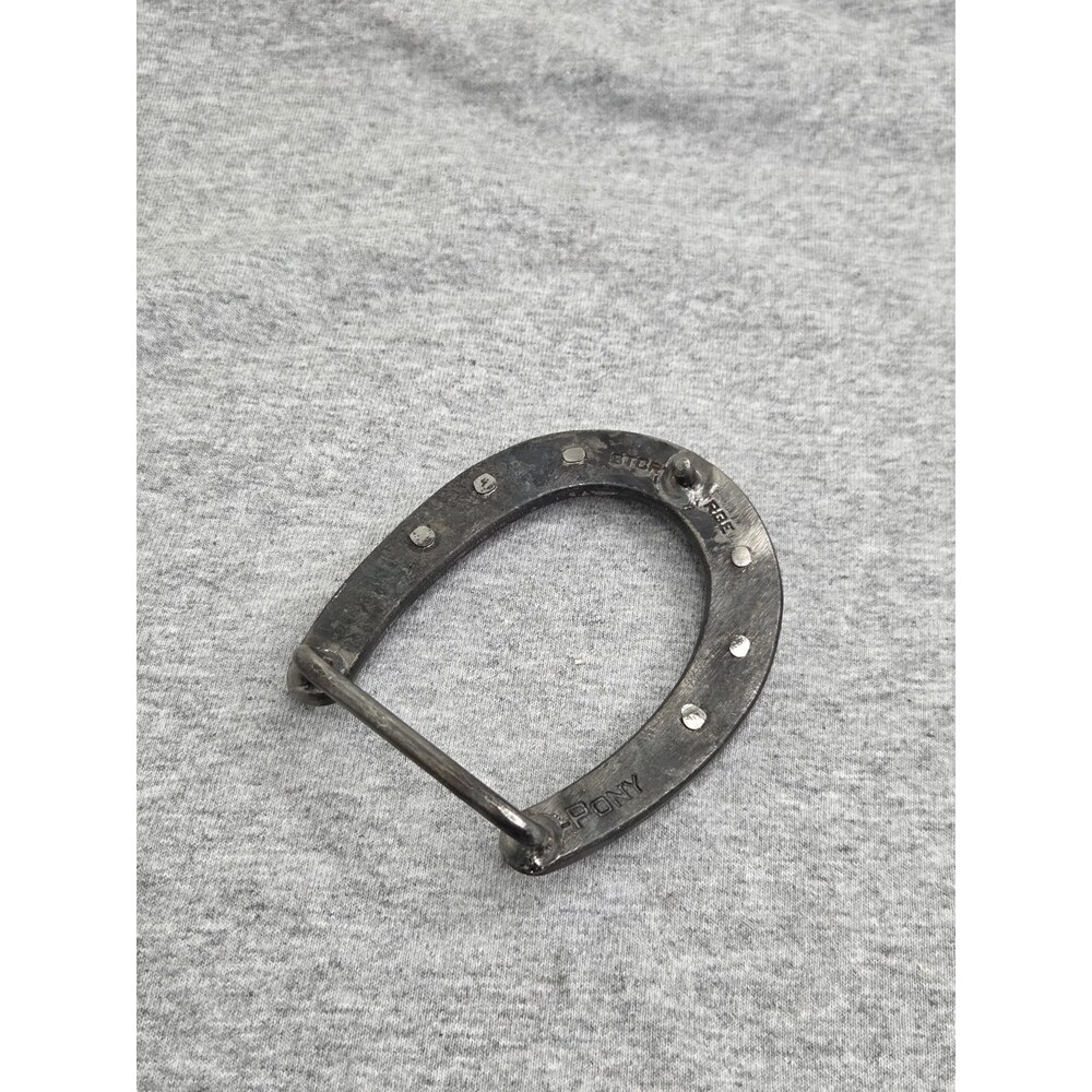 Vintage Blacksmith Pony Horseshoe Solid Metal Western Belt Buckle - Picture 12 of 12